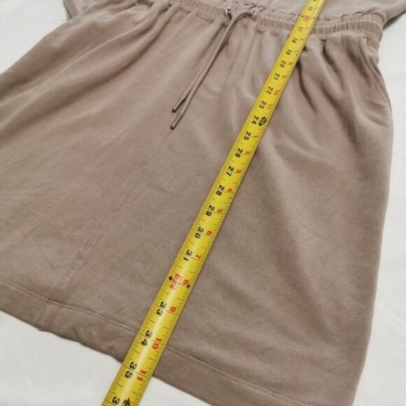 RW&CO. Ecovero Sweatshirt Dress | Brown Drawstring T-Shirt Dress | Medium - Picture 3 of 8